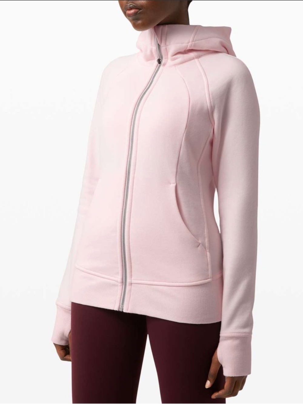 Lululemon Scuba Hoodie Light Cotton Fleece Zipper Jacket Pink Athleisure-12